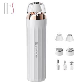 MKS  美克斯 专业型电动磨脚器电动修足器美足修脚器充电式去角质去死皮老茧搓脚磨脚石磨甲器修甲美甲器美足仪NV8615E白色