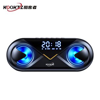 KOOKZZ  无线蓝牙音箱户外家用炫彩发光低音炮大音量时钟闹钟LED显示超长续航 Y02