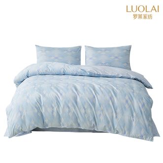 罗莱家纺  蓝韵交织加大全棉四件套 加大号床品套装组合 220*250cm