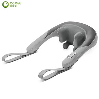 奥佳华/Ogawa  颈椎按摩器 热敷颈部肩部按摩披肩 背部腰部腹部腿部加热按摩器肩颈脖子颈椎斜方肌仿人手揉捏按摩仪OG-2608颈美人-冰雾灰