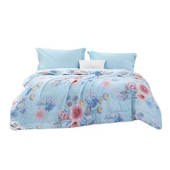 富安娜/Fuanna  流光若梦七孔抗菌夏被203*229蓝370g被子