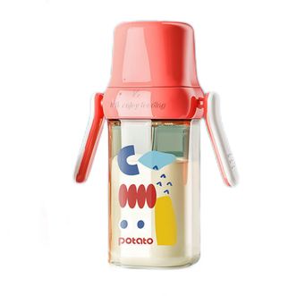 小土豆 吸管奶瓶婴儿奶瓶ppsu断奶耐摔300ml+鸭嘴