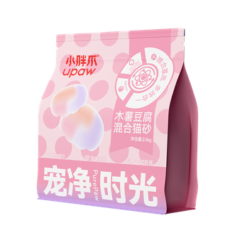 小胖爪  木薯豆腐混和猫砂2.5kg*4包 粉色包装