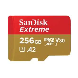 闪迪/SanDisk  256GB TF(MicroSD)4K极速金卡 A2 V30 U3存储卡 读速190MB 监控运动相机等