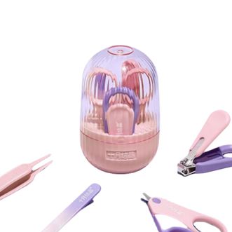 十月结晶  婴儿宝宝指甲剪防夹肉安全儿童指甲钳套装新生儿指甲刀 【经典款4件套】山茶粉