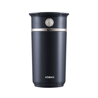 康巴赫（KBH）  伯爵系列钛保温杯 400ml 男女士抗菌钛杯高颜值便携咖啡杯车载商务水杯 KH-B40B01陨石黑（含杯套）