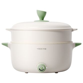 优益/Yoice  电火锅3L电煮锅煮面锅电热锅 Y-DHG10蒸笼款
