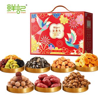 鲜记/xianjee  坚果礼欢喜中国年（7袋装）1.064kg/盒