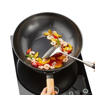 炊大皇/Cookerking  炒锅 30cm 无涂层聚油爆炒精铁锅炒菜锅电磁炉燃气通用