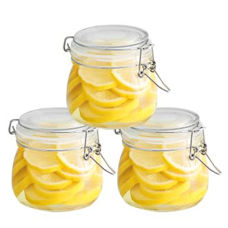 拜杰（BJ）  玻璃密封罐  500ml*3只装  罐头燕窝果酱瓶蜂蜜罐泡菜坛泡酒瓶分装瓶