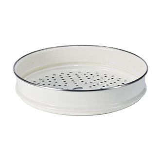 红厨  珐琅蒸格家用炒锅蒸笼蒸格蒸盘蒸锅专用笼屉篦子 18cm珐琅蒸格【无涂层易清洗】 HZF18B22-W