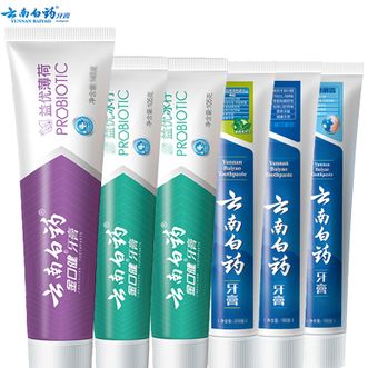 云南白药  牙膏益生菌清新口气护龈健齿洁净口腔祛牙渍鸿运礼盒655g囤货装