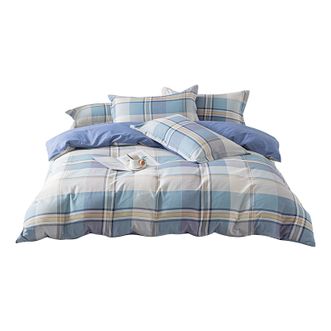 伊伊爱  纯棉格子系列四件套