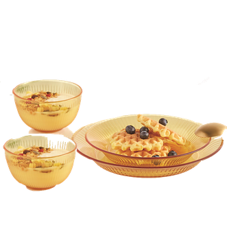 CORELLE BRANDS  餐具套装琥珀色精致餐具套组 晶尊系列餐具4件套 4头SNAMD4C/KZYL