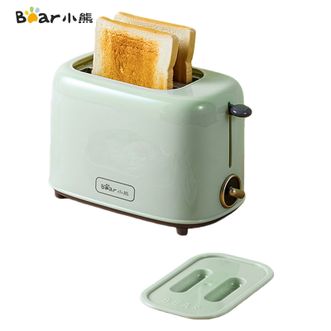 小熊/Bear  多士炉吐司加热机烤面包机馒头片机家用自动不锈钢面包机DS-L-C02W1浅绿色