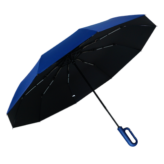 红叶  三折自开收环扣加大黑胶伞W6824  颜色随机