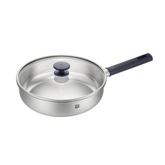 双立人（ZWILLING）  Silver银光外壁抗黄0涂层锅具 不锈钢深煎锅26cm（通用炉灶）