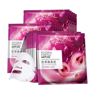 欧莱雅（LOREAL）  清润葡萄籽鲜粹面膜 15pcs
