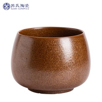 苏氏陶瓷/SUSHI CERAMICS  茶洗窑变金褐色茶渣缸复古禅意茶道配件可茶杯收纳