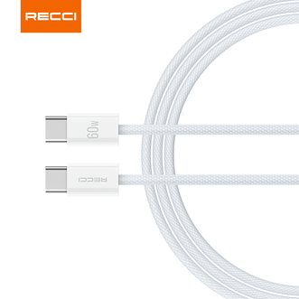 RECCI  本色系列PD60W快充2米数据线Type-C转Type-C充电传输二合一 RS15CC雅静白