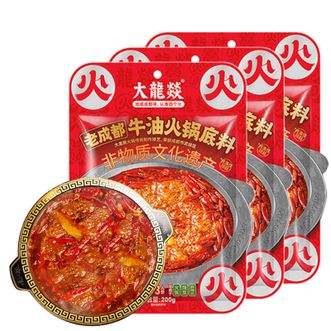 大龙燚  老成都牛油火锅底料（非遗）200g*3袋