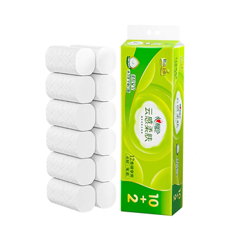 心相印  无芯卷纸 云感4层100克*12粒装 柔厚立体压花卫生纸 纸巾卷筒纸