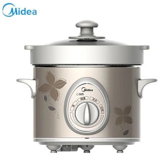美的（Midea）电炖锅 自动保温防溢一键炖煮立体环绕加热家用 2L容量白瓷炖盅慢炖机械式 BGH20A