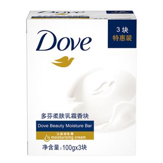 多芬(DOVE)香皂  柔肤乳霜香块100gx3
