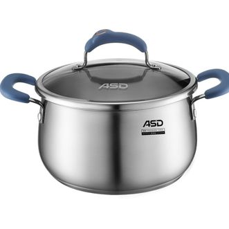 爱仕达/ASD  可视玻璃盖 三层复合底汤锅 烹饪不挑灶 防烫手柄 22cm