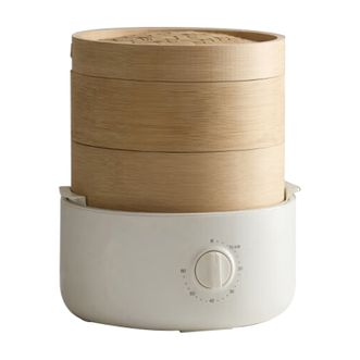 立时/olayks  电蒸锅 OLK-03-02 0.8L 两层竹木蒸笼