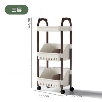 纳川（NC）  可移动收纳小推车 三层款 儿童玩具零食置物架落地带轮客厅浴室多层收纳架