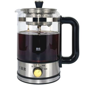 喜猪  大容量1.3升办公室煮茶器蒸汽高温喷淋黑茶煮茶壶全自动保温大容量1.3升+双滤网
