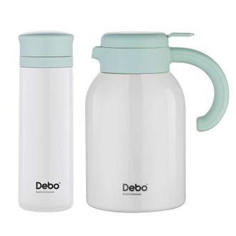 德铂（Debo）  304不锈钢保温杯  24h长效保温真空锁温保温壶套装