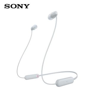 索尼/Sony  挂脖式蓝牙耳机  WI-C100 黑色/蓝色/褐色/白色 无线立体声 颈挂式 蓝牙耳机约25小时长久续航IPX4防水防汗 (WI-C200升级款)
