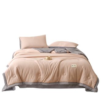 洁丽雅/Grace  A类100%新疆棉花水洗夏凉被夏季双人薄被芯 200*230cm燕麦灰