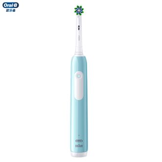 欧乐-B/Oral-B  旋转小圆头电动牙刷 3D声波美白刷 全身防水持久续航口腔护理震动洁牙护牙洁牙器Pro1 Max月牙蓝