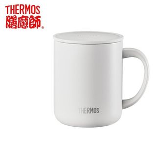 膳魔师（THERMOS）  保温桌面把手杯440ml白色不锈钢茶杯保温杯简约带盖牛奶杯咖啡杯办公水杯TCDG-451