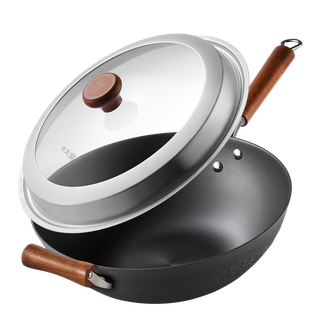 炊大皇  铁锅铸铁炒锅0无涂层轻铸铁炒锅34cmFY34CG