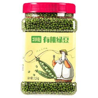 北纯  有机绿豆1.5kg（瓶装）