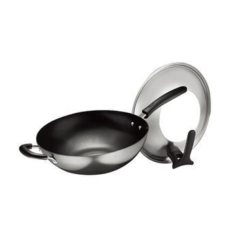 苏泊尔(SUPOR)   炒锅生铁铸铁真不锈健康铁锅炒菜锅可立盖耐磨防刮FC32Z9