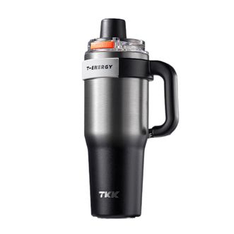 TKK  T-One弹盖冰霸杯保温杯车载陶瓷覆层内胆水杯  银黑影 1200ml TKK2032