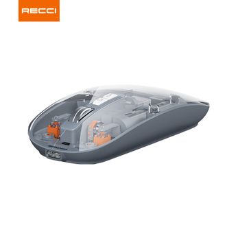 RECCI  太空舱无线鼠标可拆卸磁吸透明上盖三模连接随意切换 RCS-M01星际灰