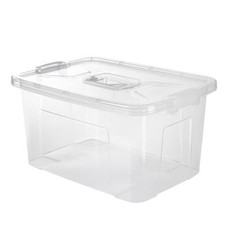 美丽雅  手提收纳箱22.5L 透明整理箱化妆品衣服杂物箱 HC066717