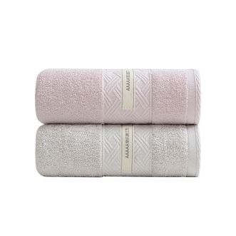 洁丽雅/Grace  纯棉毛巾 新疆棉洗脸不易掉毛柔软吸水抗菌面巾 粉+浅驼