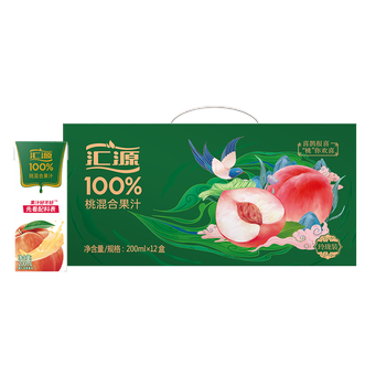 汇源  100%桃混合果汁礼盒装饮料200ml*12盒