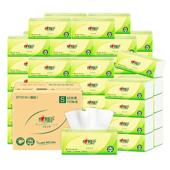心相印  抽取式卫生纸3层110抽共60包塑装纸-A0001303