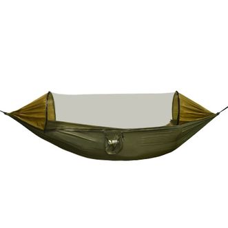 趣游帮  吊床 双人防蚊防晒吊床 户外露营高韧性悬挂绳吊床 Y102 军绿色270*140cm