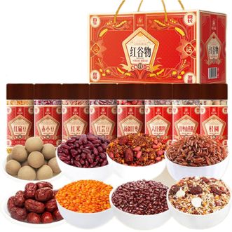 塞翁福  红谷物杂粮礼盒2145g 红枣桂圆红芸豆红米红豆
