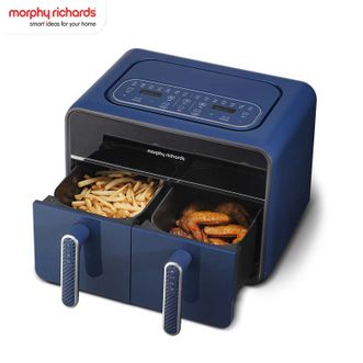 摩飞 /Morphy Richards  空气炸锅 家用8L大容量可视双炸篮多功能空气炸烤箱炸薯条鸡翅机MR8100蓝色