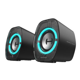 漫步者/EDIFIER  2.0桌面赛博无线小音箱 USB一线通炫彩RGB低音炮 蓝牙5.4专业游戏电竞G1200黑色